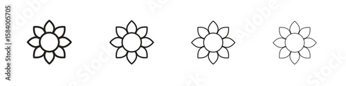 Sunflower icon for graphic design, Web, UI, app. Simple abstract icons