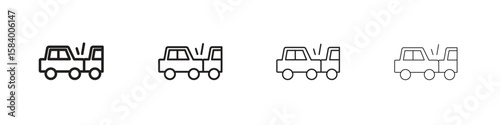 Rear end collision icon for graphic design, Web, UI, app. Simple abstract icons