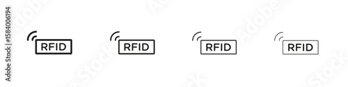 RFID icon for graphic design, Web, UI, app. Simple abstract icons