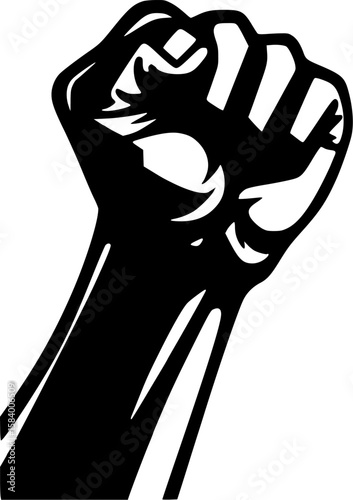 Fist | Black and White Vector illustration