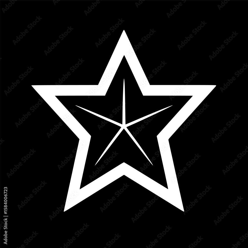 Star | Black and White Vector illustration