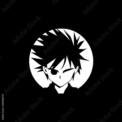 Anime | Minimalist and Simple Silhouette - Vector illustration