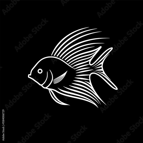 Angelfish | Minimalist and Simple Silhouette - Vector illustration