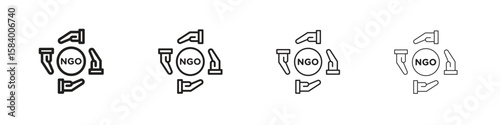 NGO icon for graphic design, Web, UI, app. Simple abstract icons
