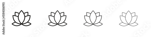 Lotus flower icon for graphic design, Web, UI, app. Simple abstract icons