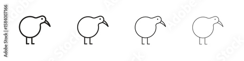 Kiwi bird icon for graphic design, Web, UI, app. Simple abstract icons