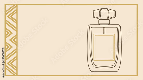 Stylized perfume bottle vector with decorative elements for luxury brand identity and marketing