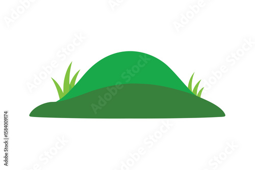 Miniature Green Hill With Layered Grass