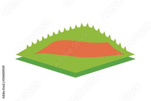 Flat Picnic Blanket On Grassy Patch On