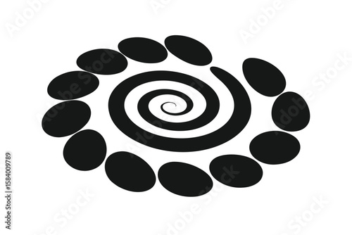 Decorative Garden Pebbles In Spiral Shape