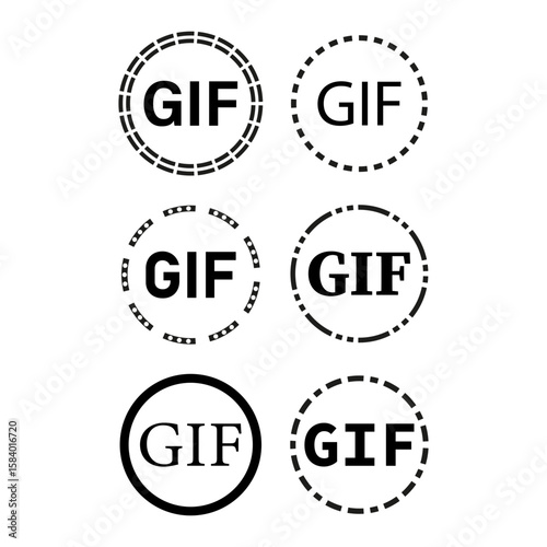 GIF format icon. Media file symbol. Animation video Vector. Digital multimedia emblem