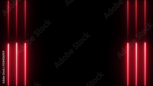 
Abstract red lights animated on a dark background. abstraction neon Lines moving up screen 