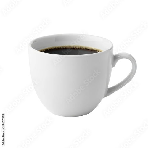 Wallpaper Mural A pristine white ceramic mug holds a rich, dark black coffee, perfect for a morning boost or a relaxing break. Torontodigital.ca