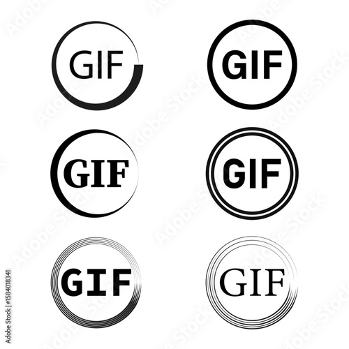 GIF format icon. Media file symbol. Animation video Vector. Digital multimedia emblem