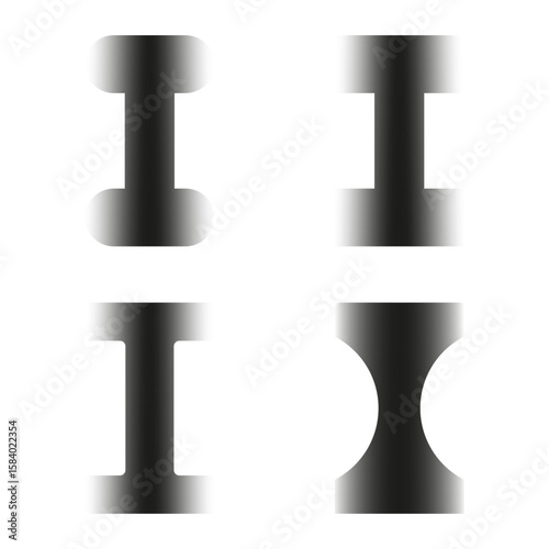 Abstract 3D shapes. White background shadows. Geometric volumetric elements. Vector light contrast