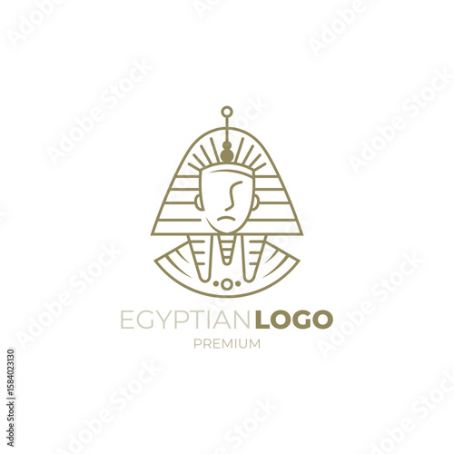 egyptian king logo with line style, people logos