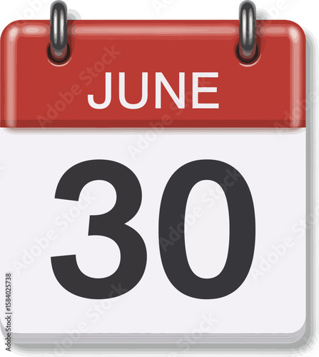 A calendar illustration showing June 30, representing a specific date or reminder.