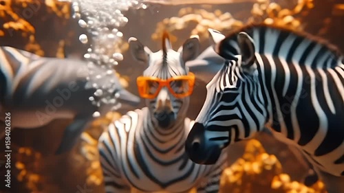 zebra in the water