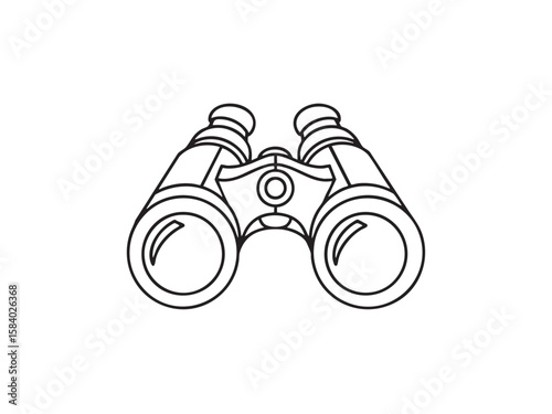 Line art illustration of binoculars. Perfect for travel, adventure, or exploration themes