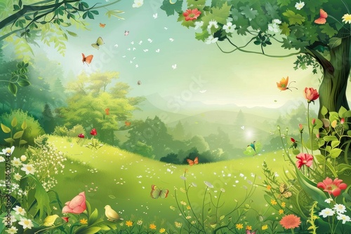 Rolling Hills in Pastel Landscape