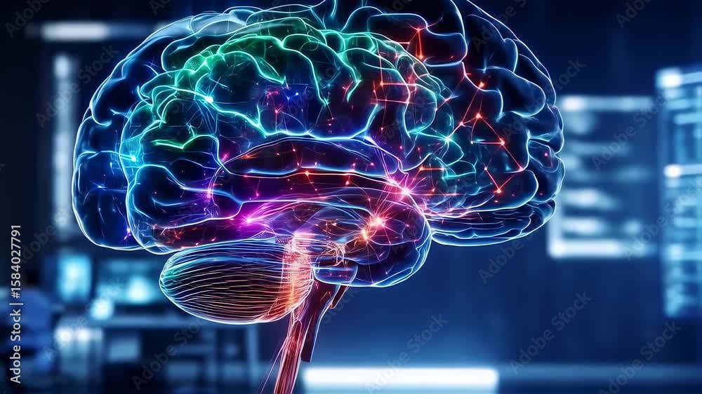 3D Brain with Neural Connections