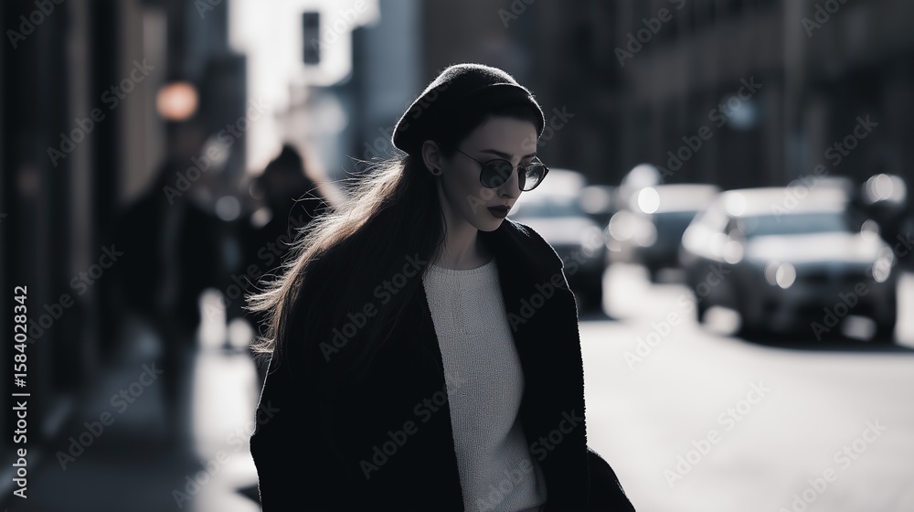 Obraz premium Generative AI, Street Fashion Gradient Focus