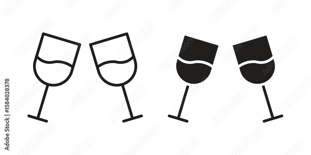 Fototapeta premium Wine toast icon concept for infographic, website or app.
