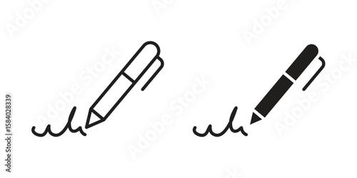 Write icon concept for infographic, website or app.