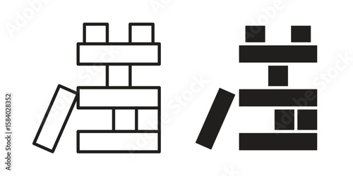 Wooden block icon concept for infographic, website or app.