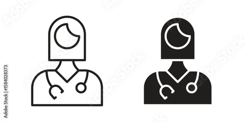 Woman Doctor icon concept for infographic, website or app.