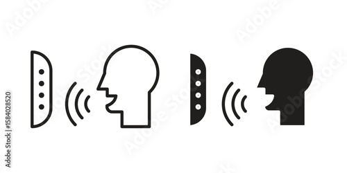 Voice control icon concept for infographic, website or app.