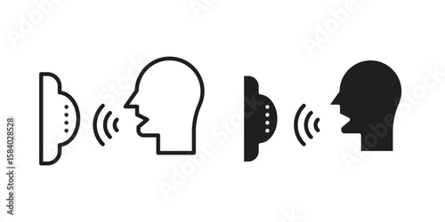 Voice control icon concept for infographic, website or app.