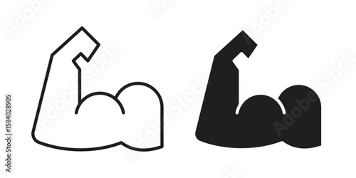 Strong arm icon concept for infographic, website or app.