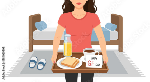 Celebrating National Girlfriend Day A Sweet Breakfast in Bed on a Special Day for your beloved girlfriend.