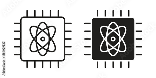 Quantum computing icon concept for infographic, website or app.