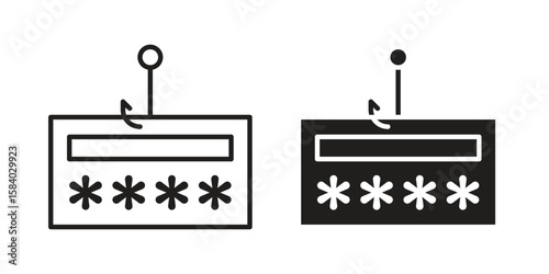 Password phishing icon concept for infographic, website or app.