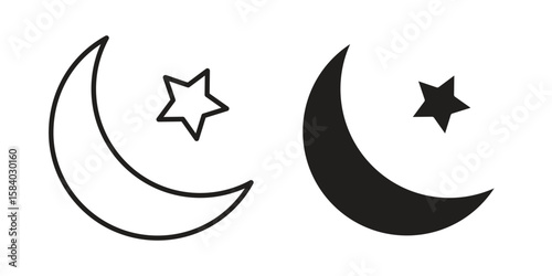 Moon and star icon concept for infographic, website or app.