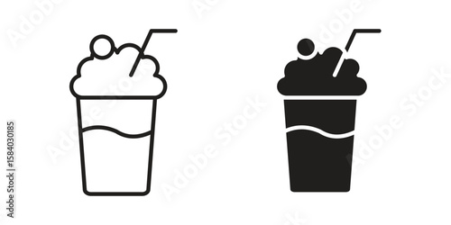 Milkshake icon concept for infographic, website or app.