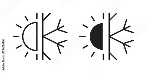 Hot and cold icon concept for infographic, website or app.