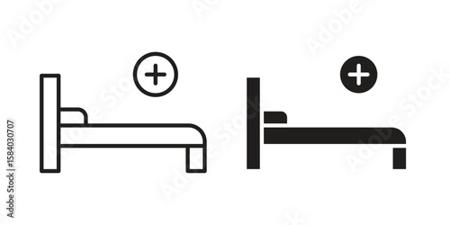 Hospital bed icon concept for infographic, website or app.