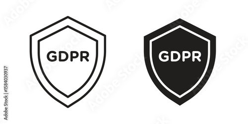 GDPR shield icon concept for infographic, website or app.