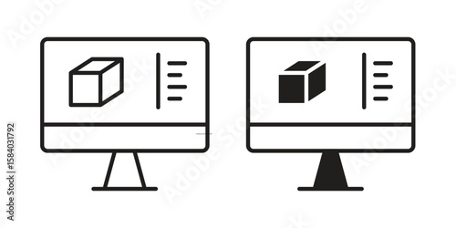 Computer simulation icon concept for infographic, website or app.