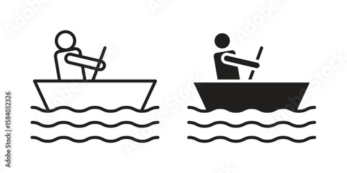 Boat race icon concept for infographic, website or app.