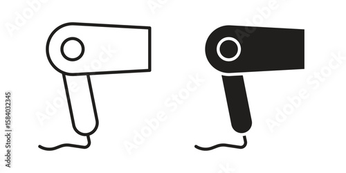 Blow dryer icon concept for infographic, website or app.