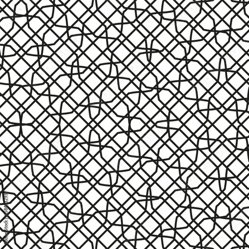 Abstract geometric grid. Intersecting line pattern. Monochrome Vector texture. Angular network graphic
