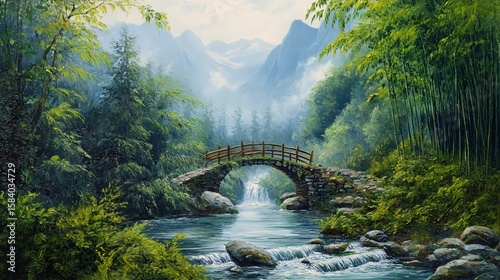 waterfall in the mountains