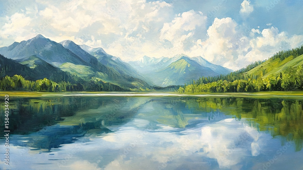 Fototapeta premium lake and mountains