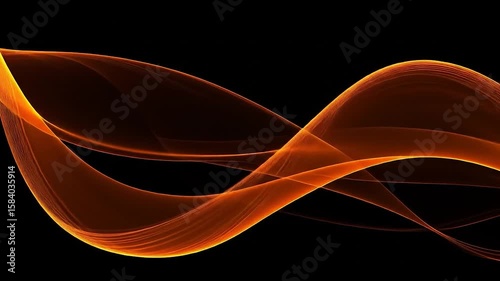 Abstract image with flowing, sheer orange waves against a black background, creating a dynamic and elegant composition