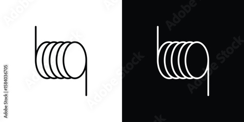 Wire coil icon Logo Template. lianer pictogram set.