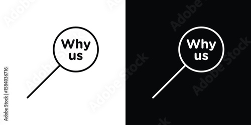 Why us icon Logo Template. lianer pictogram set.